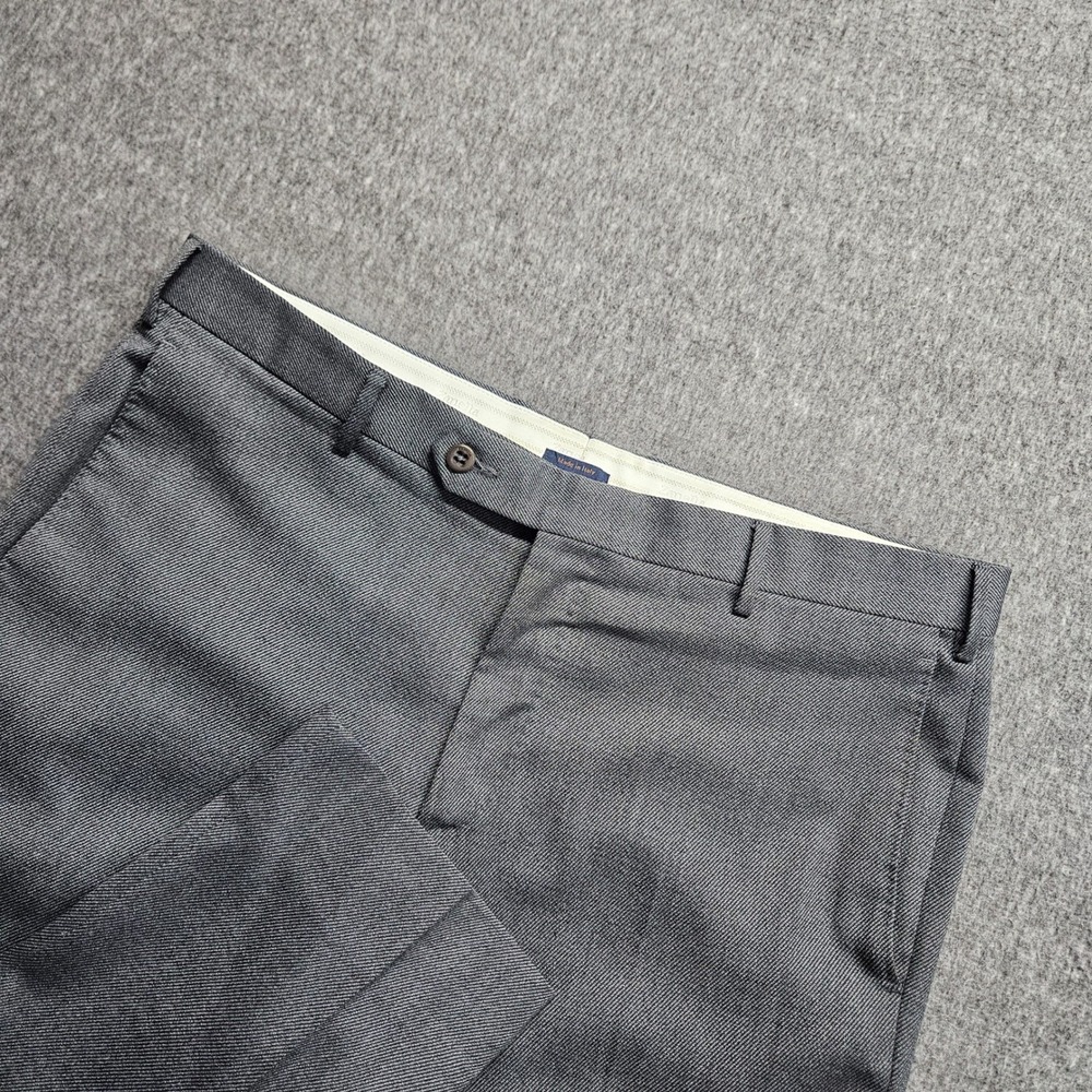 Zanella Parker Dress Pants Mens 36 Gray Wool Blend Made in Italy Trousers